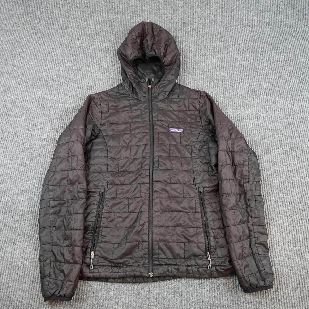 Patagonia Nano Puff Hoody Jacket Womens Small Black Primaloft Puffer 84227